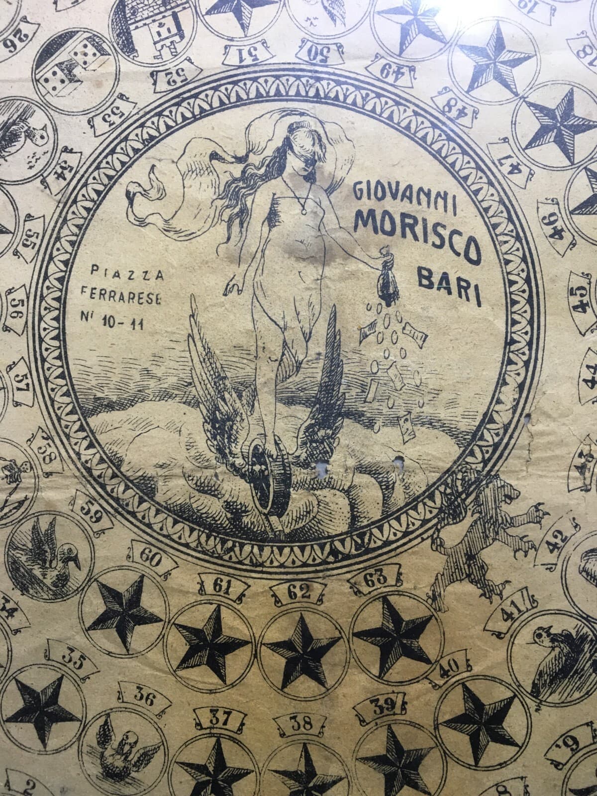 Antico Gioco Dell'Oca Pubblicitario Morisco   Bari, Folklore E Dialetto