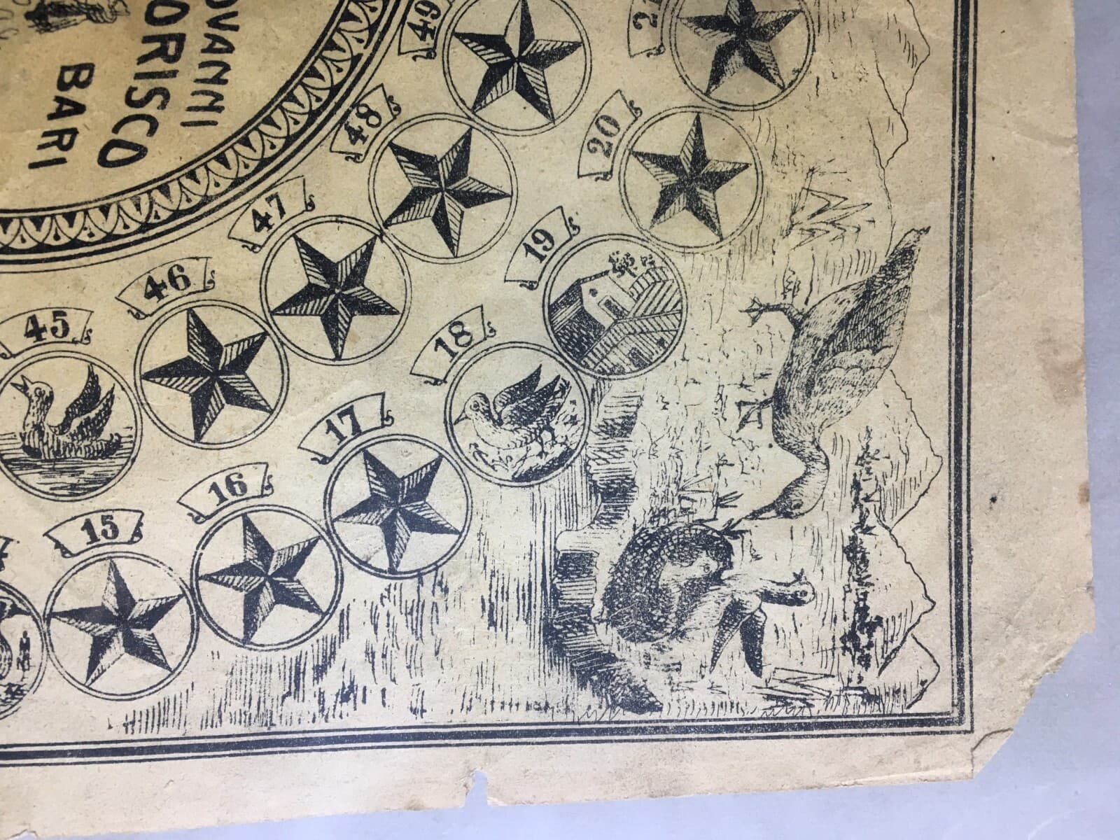 Antico Gioco Dell'Oca Pubblicitario Morisco   Bari, Folklore E Dialetto