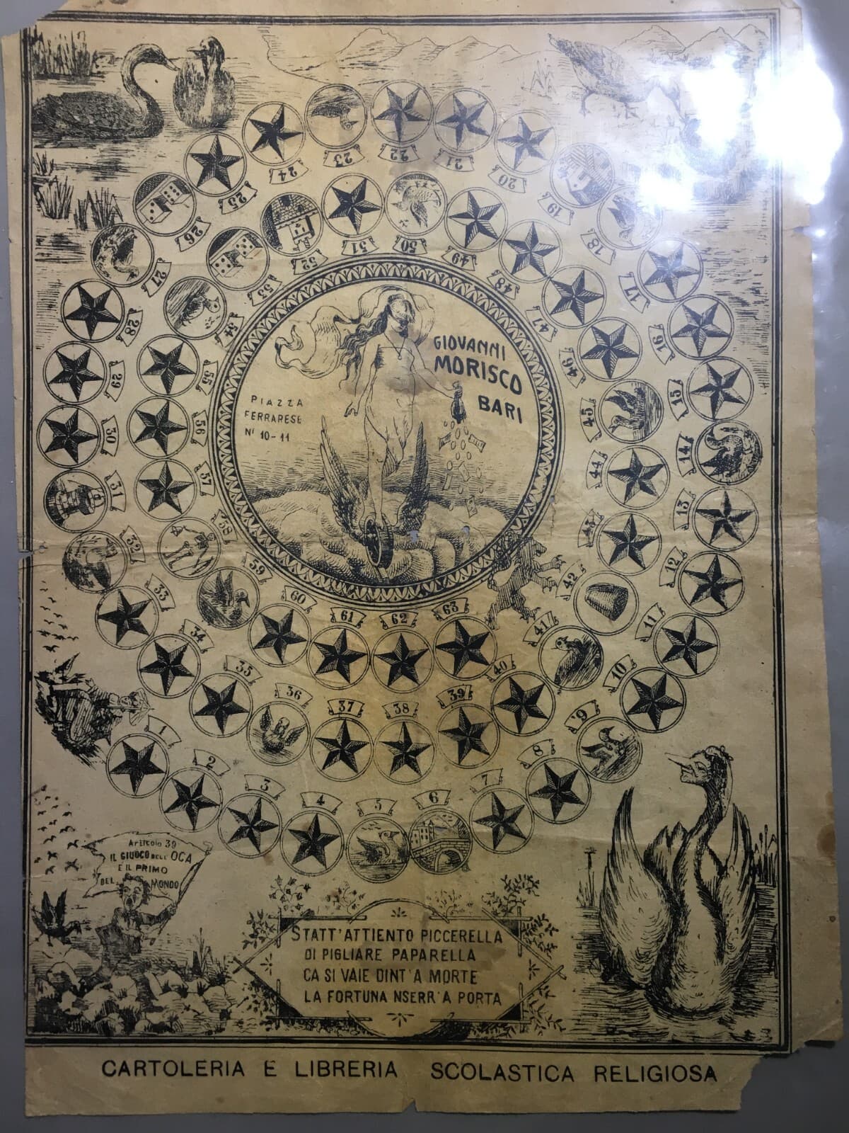 Antico Gioco Dell'Oca Pubblicitario Morisco   Bari, Folklore E Dialetto