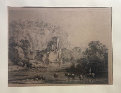 Antica Scena Pastorale, Veduta Con Fortificazioni, Artista Debucourt, 1800