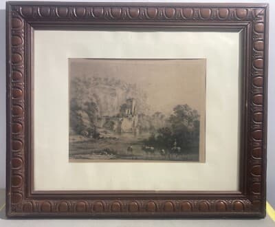 Antica Scena Pastorale, Veduta Con Fortificazioni, Artista Debucourt, 1800