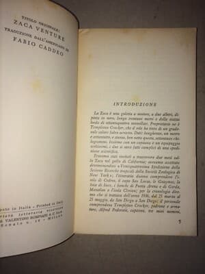 L'Avventura Della Zaca. Storia Naturale E Zoologia Marina (William Beebe, 1956)