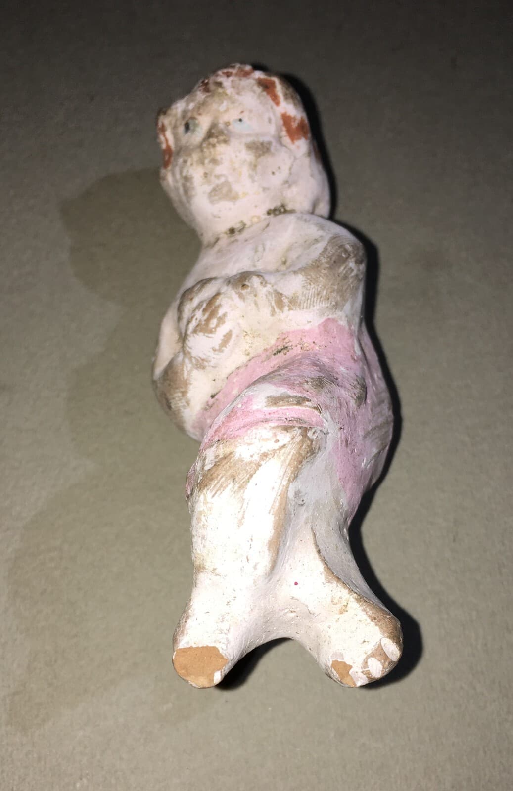 Arte Popolare Devozionale: Bambinello Da Presepe In Terracotta Policroma