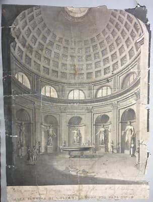 Museo Pio Clementino: Veduta Della Sala Rotonda, Incisione Di Vincenzo Feoli