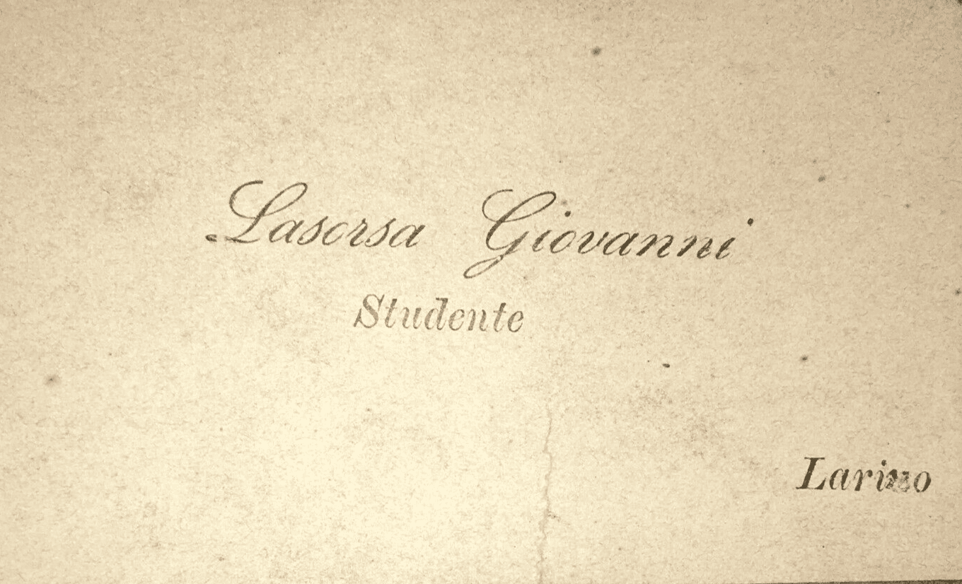 Molise, Larino: Antico Biglietto Da Visita Di Giovanni Lasorsa