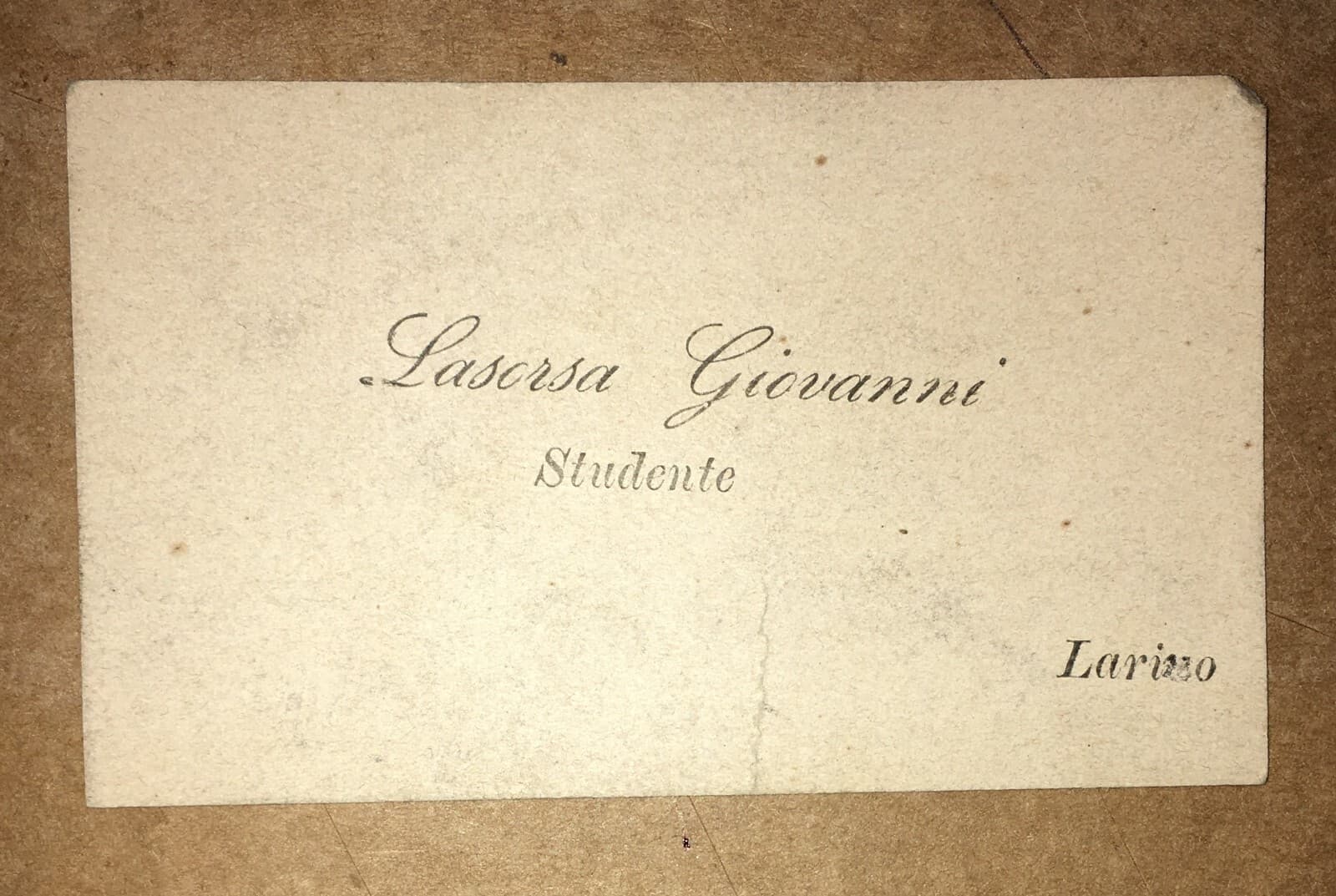 Molise, Larino: Antico Biglietto Da Visita Di Giovanni Lasorsa