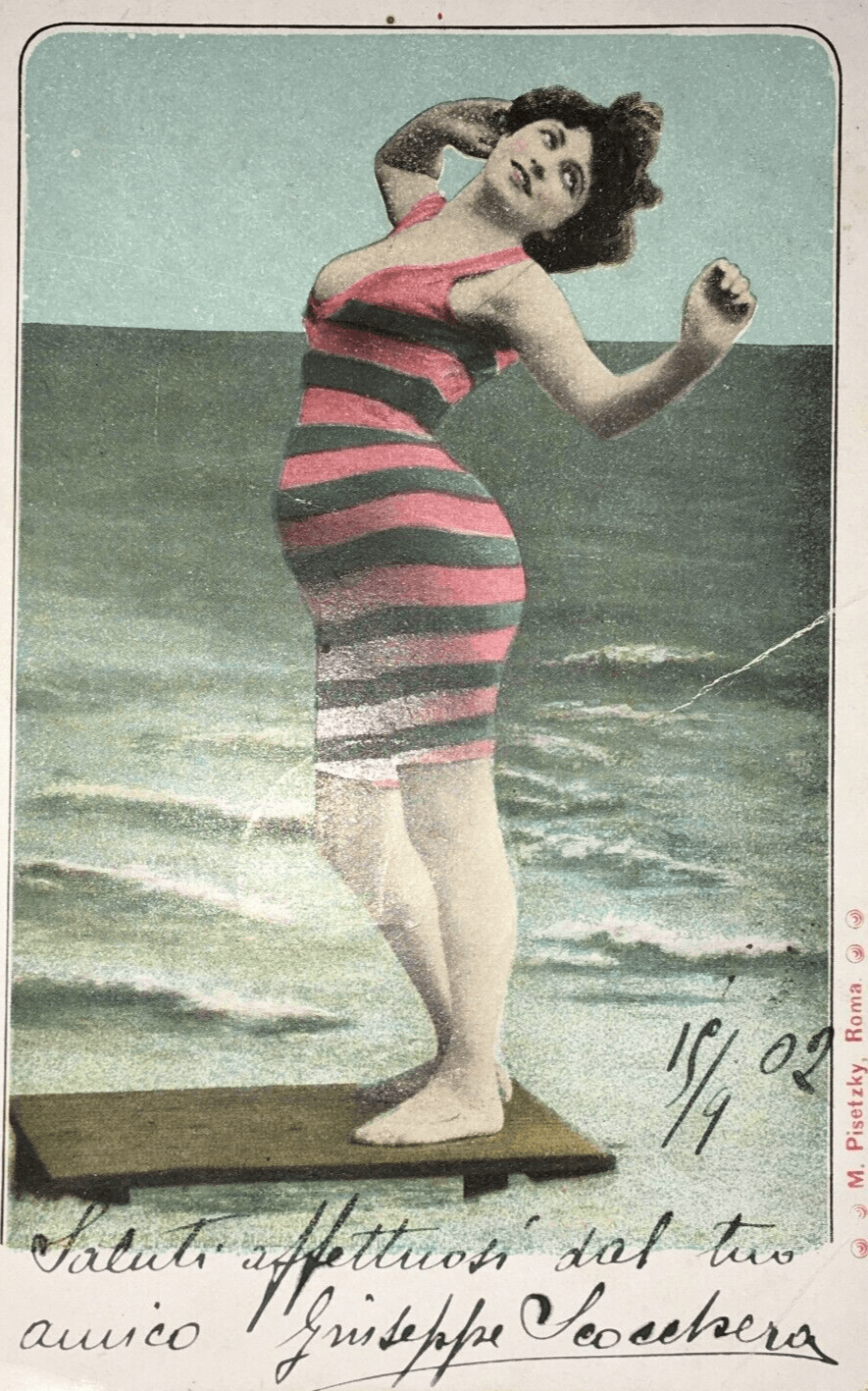 Mare, Costumi Da Bagno: Bagnante. Artistica Cartolina Illustrata, 1902. Pisetzky, Roma.