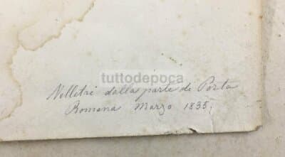 Velletri Dalla Parte Di Porta Romana, Marzo 1835   Raro Disegno Antico