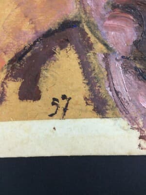 Giuseppe Piermarini (1890 1981): Ritratto Maschile, Olio Su Carta, Metà '900