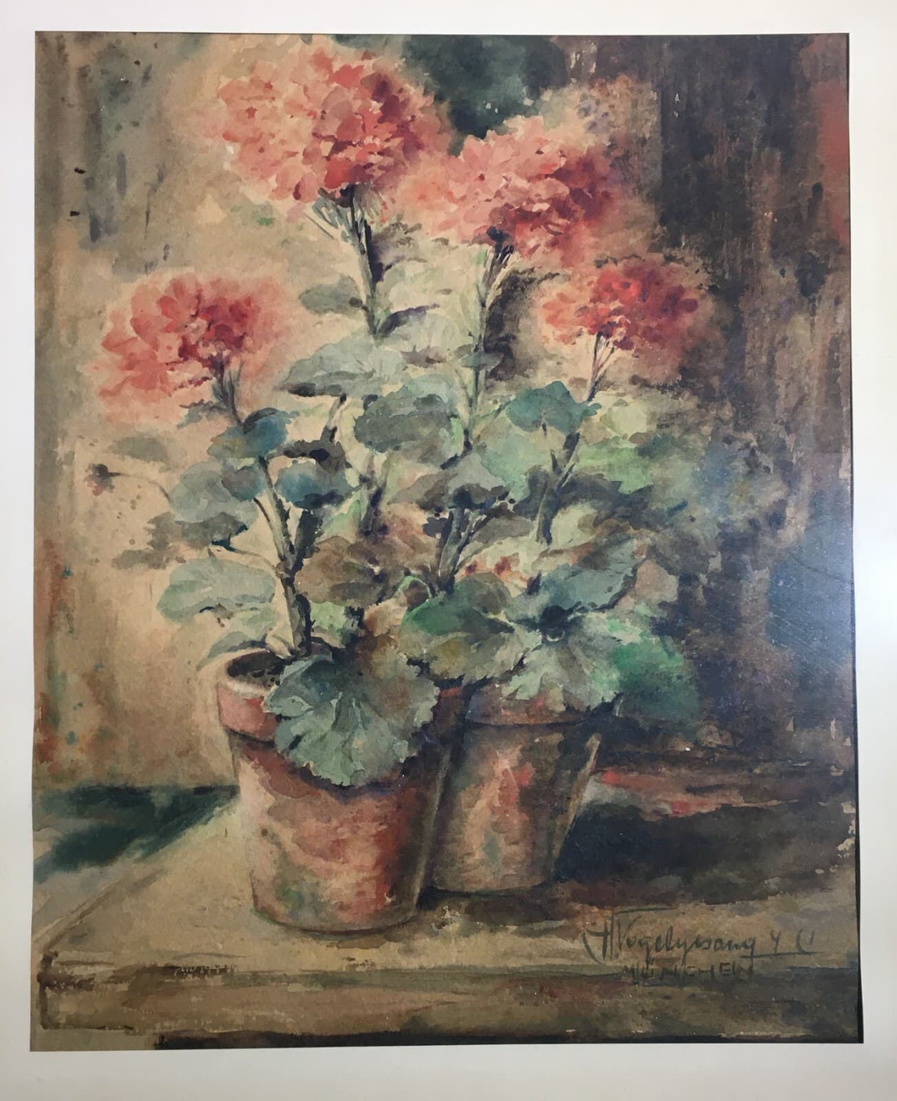 Arte Europea Del '900   Artista Tedesco Vogelgesang   Dipinto Floreale Decorativo