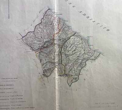 Antica Cartografia Regionale: Abruzzo, Chieti, Vasto, Ortona, Francavilla, Marzolla