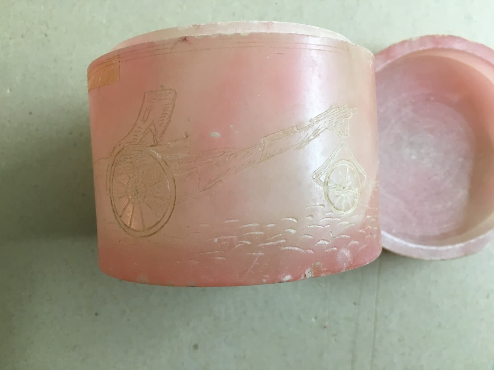 Scatola Militare In Alabastro Rosa Del 7° Reggimento Artiglieria, 1935