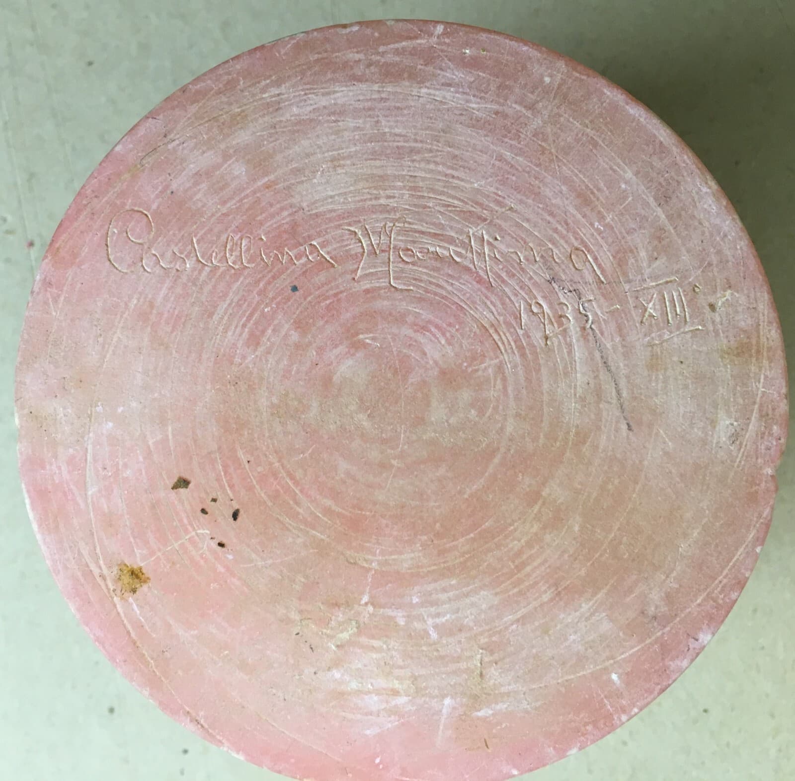 Scatola Militare In Alabastro Rosa Del 7° Reggimento Artiglieria, 1935