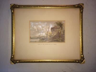 Antica Veduta Anglosassone Del Tamigi, Artista R.P. Noble