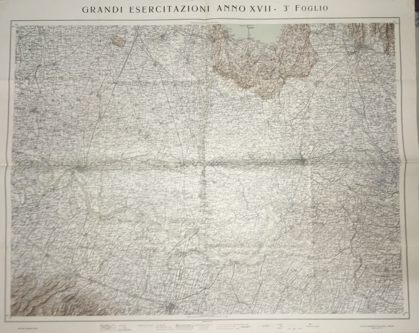 Militaria: Grande Cartografia d'Epoca. Cremona, Parma, Verona, Garda, Rete Stradale