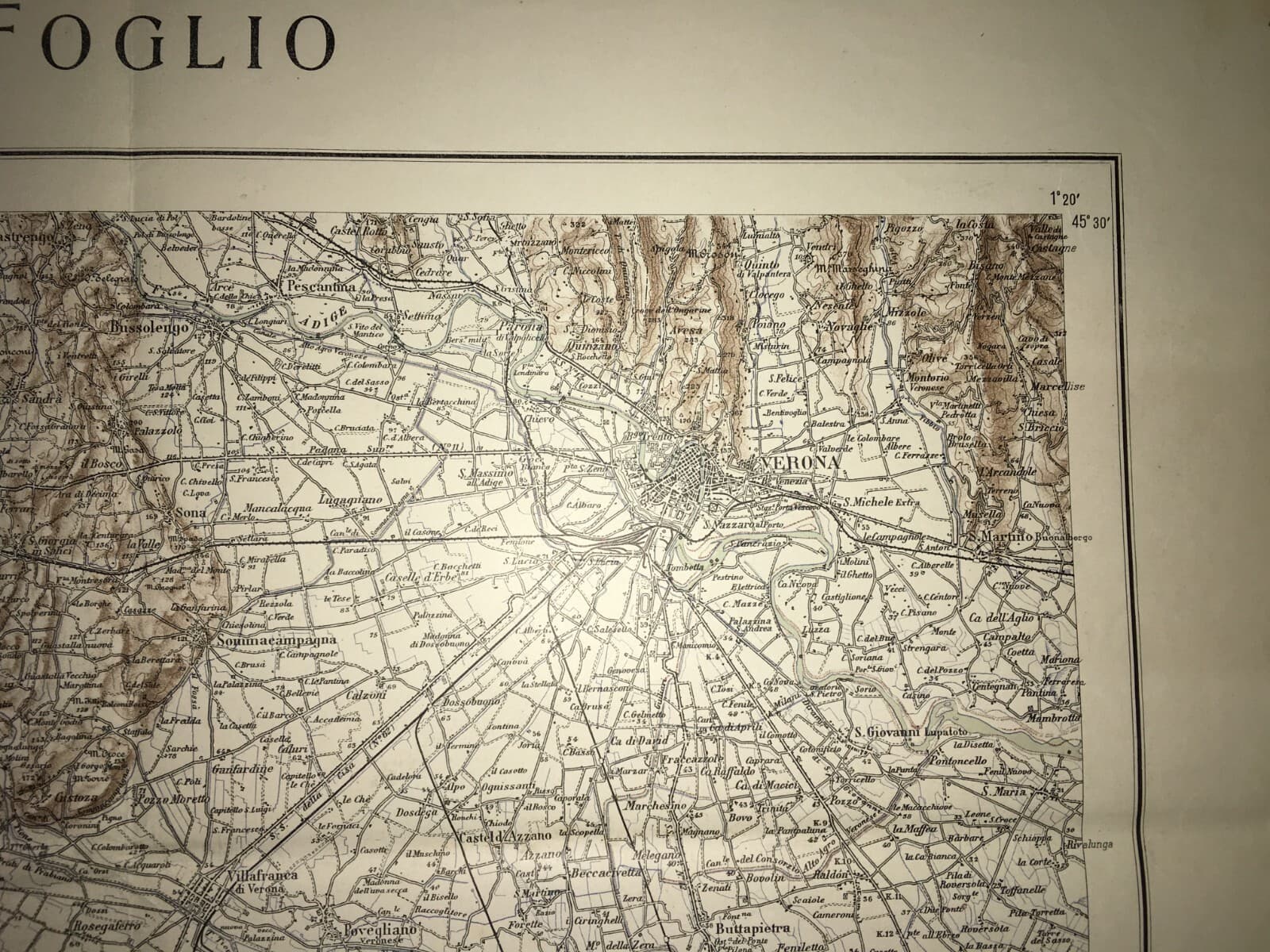 Militaria: Grande Cartografia d'Epoca. Cremona, Parma, Verona, Garda, Rete Stradale