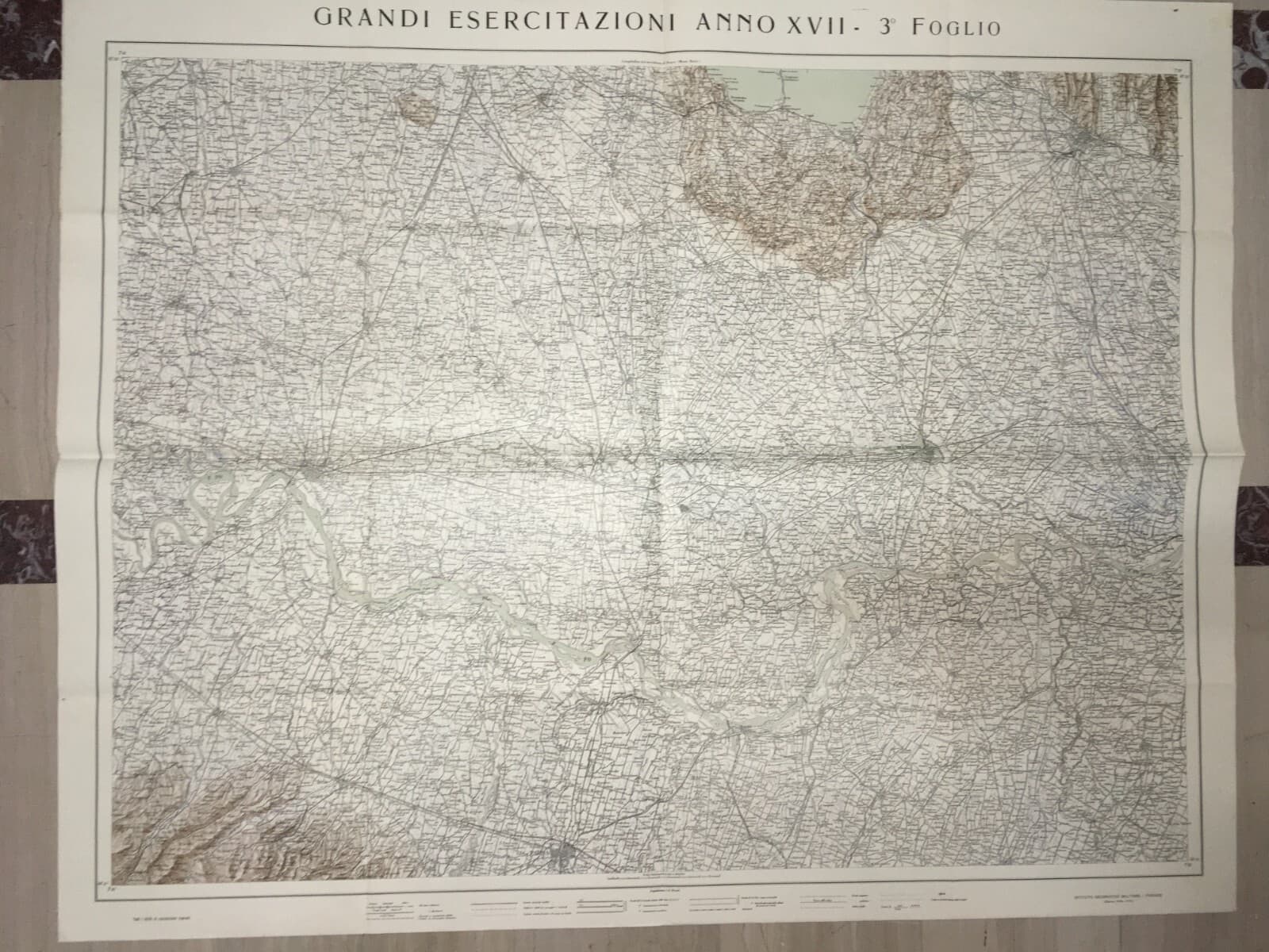 Militaria: Grande Cartografia d'Epoca. Cremona, Parma, Verona, Garda, Rete Stradale