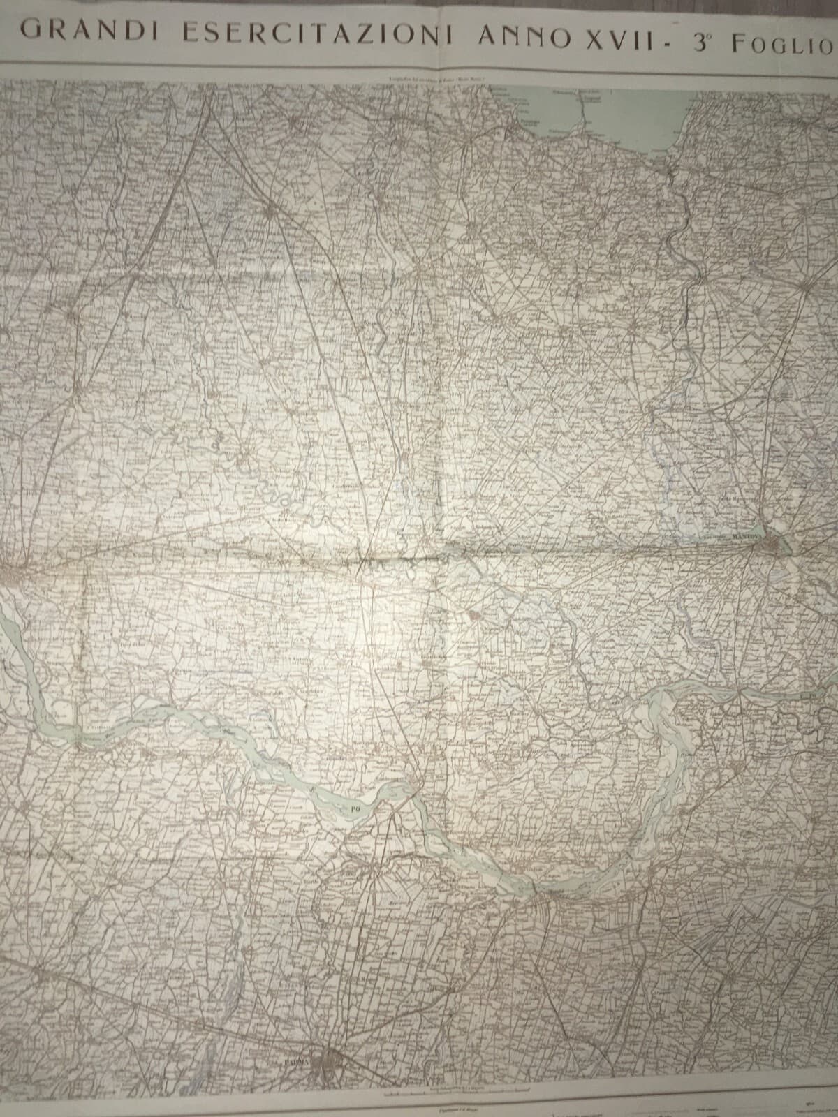 Militaria, Grande Cartografia d'Epoca: Cremona, Parma, Verona, Garda E Viabilità, 1939