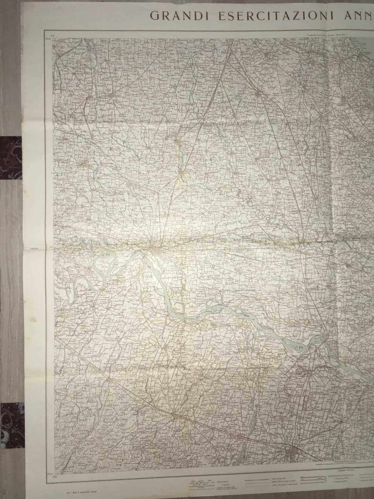 Militaria, Grande Cartografia d'Epoca: Cremona, Parma, Verona, Garda E Viabilità, 1939