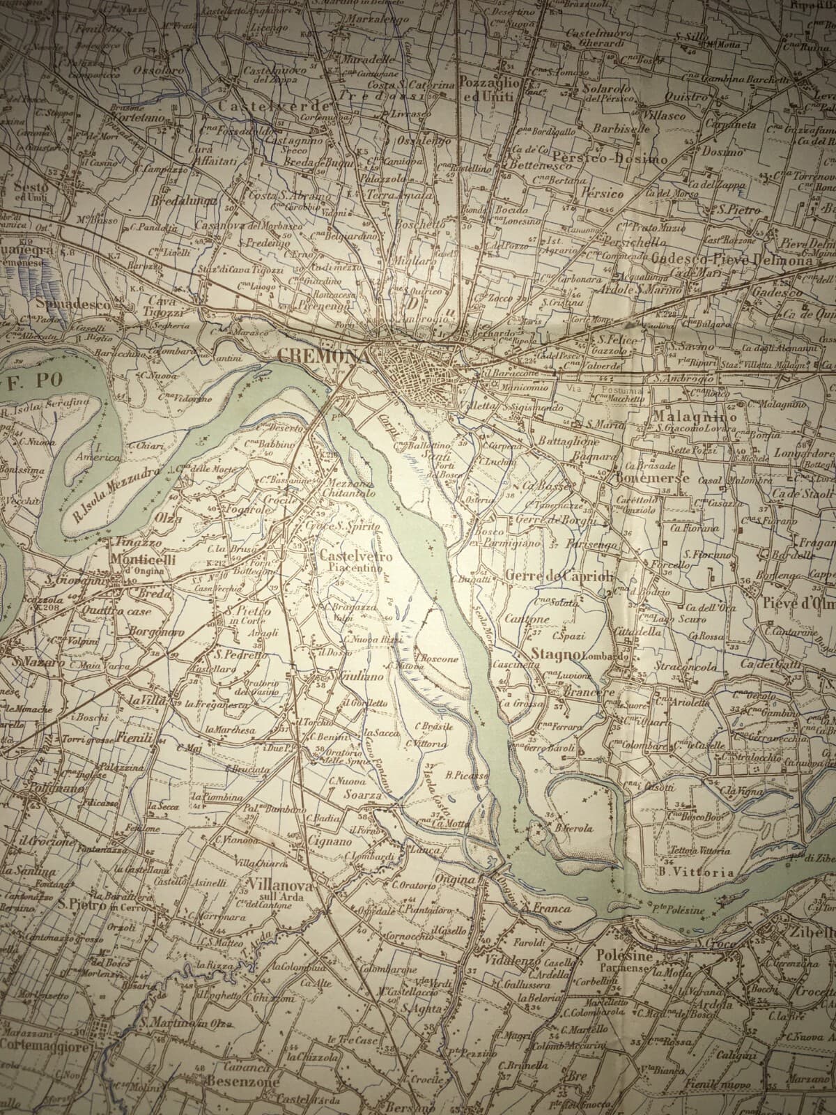 Militaria, Grande Cartografia d'Epoca: Cremona, Parma, Verona, Garda E Viabilità, 1939