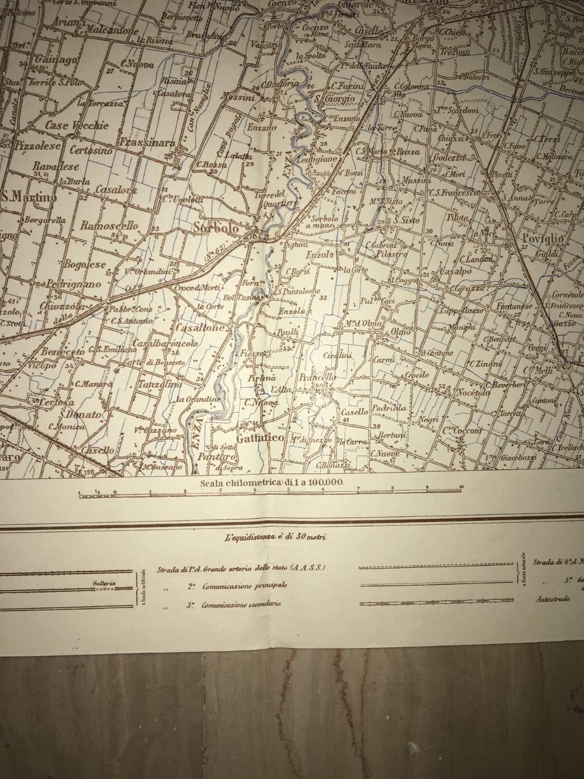 Militaria, Grande Cartografia d'Epoca: Cremona, Parma, Verona, Garda E Viabilità, 1939
