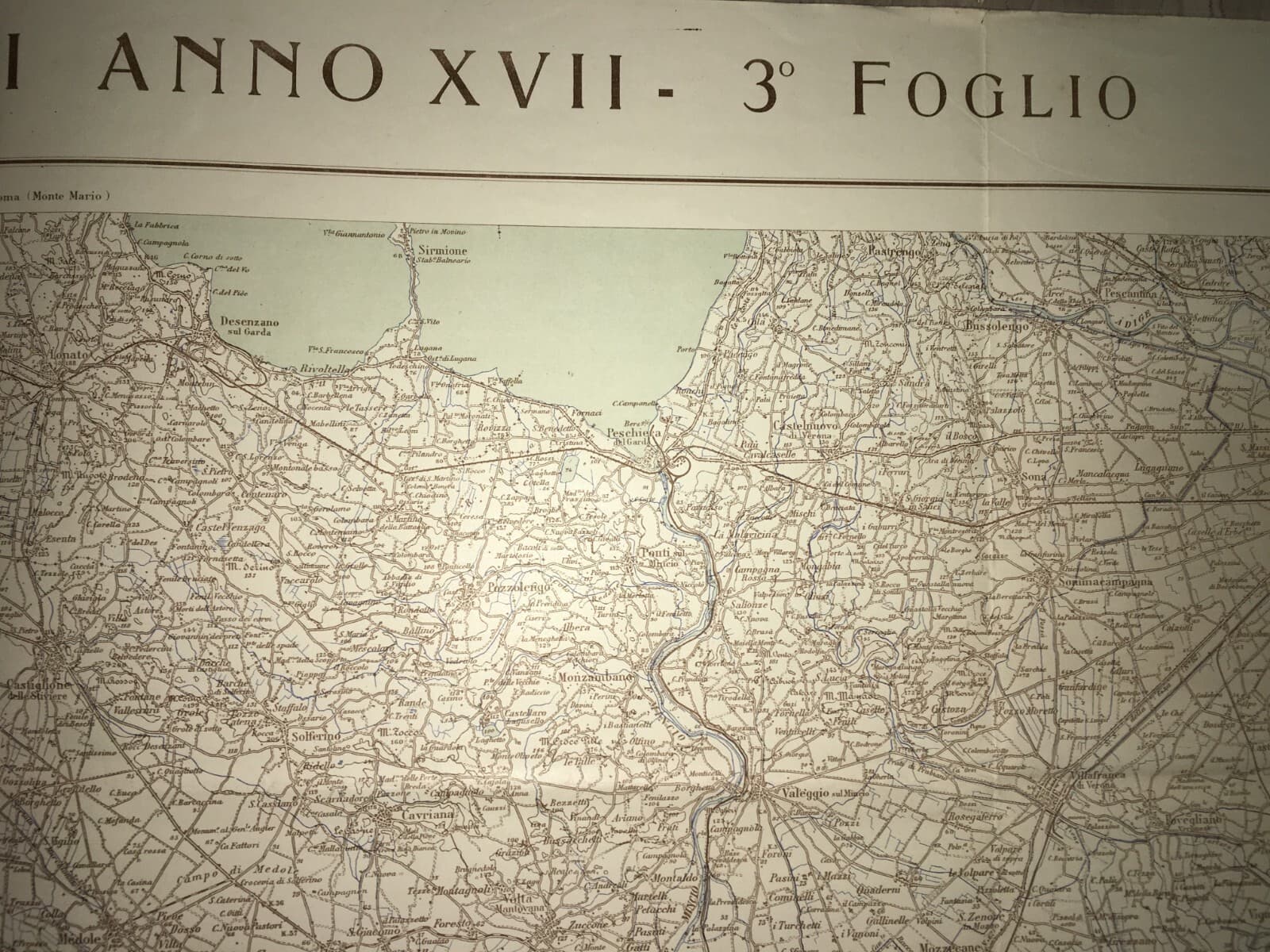 Militaria, Grande Cartografia d'Epoca: Cremona, Parma, Verona, Garda E Viabilità, 1939