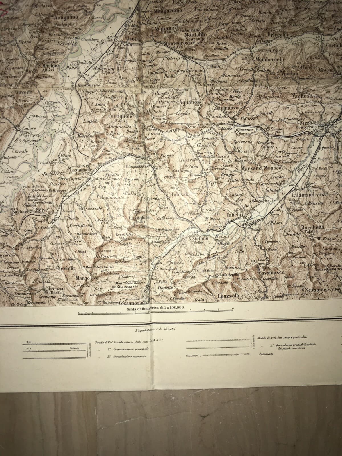 Militaria   Grande Cartografia d'Epoca   Torino, Alessandria, Asti, Vercelli   1939