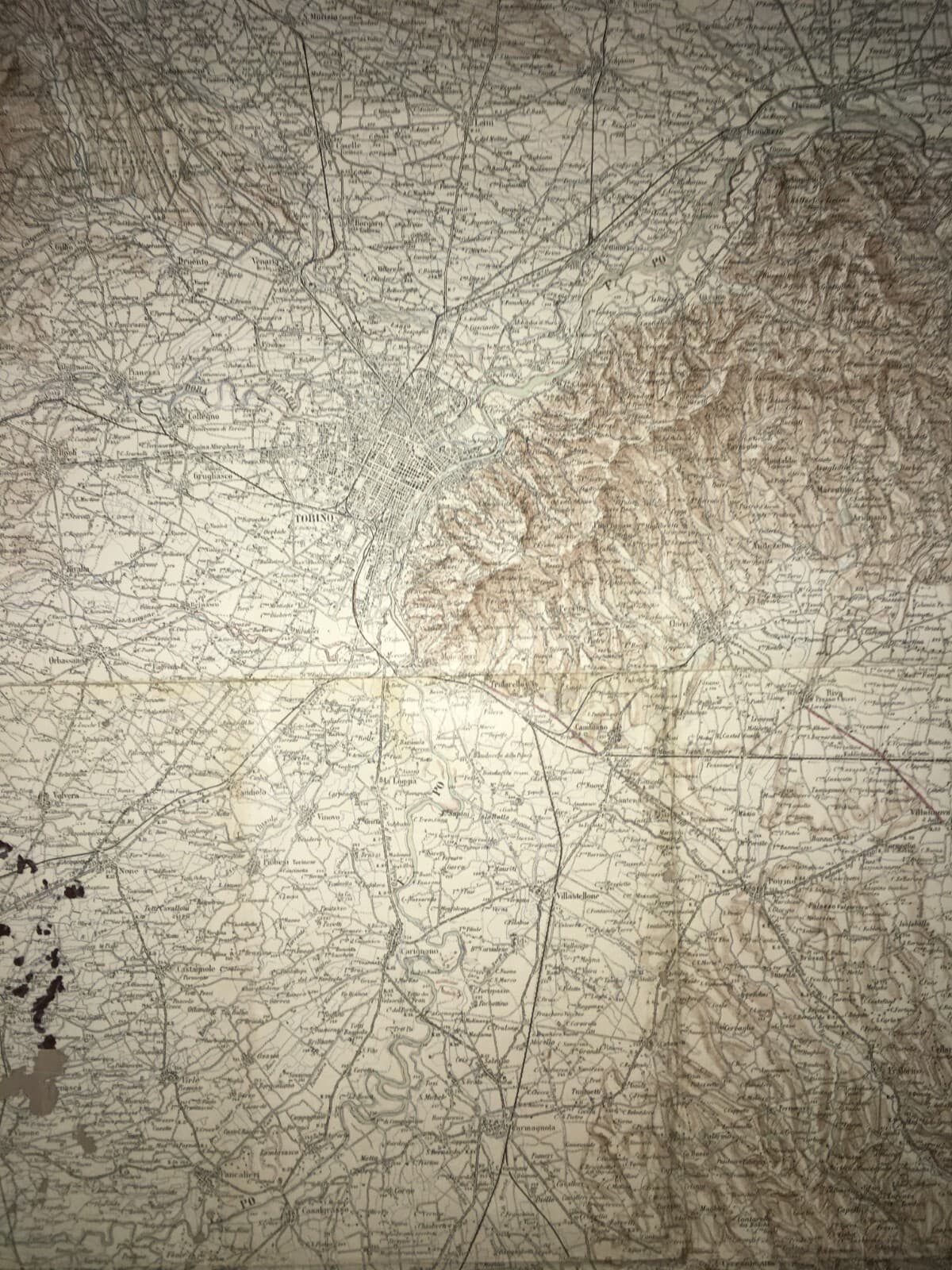 Militaria   Grande Cartografia d'Epoca   Torino, Alessandria, Asti, Vercelli   1939