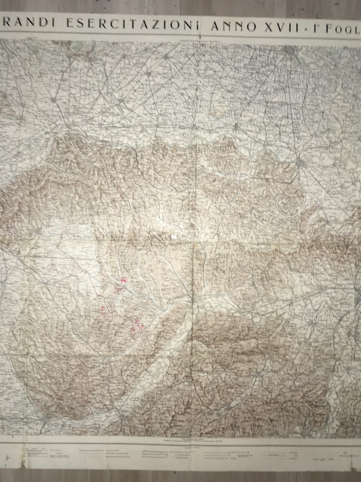 Militaria   Grande Cartografia d'Epoca   Torino, Alessandria, Asti, Vercelli   1939