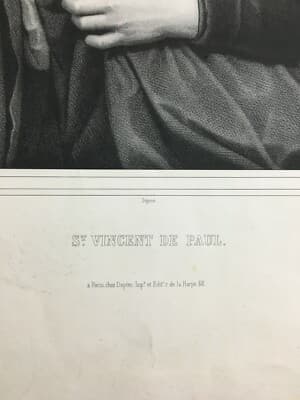 Arte Devozionale: San Vincenzo De' Paoli, Antica Litografia Di Geoffroy Da Cibot