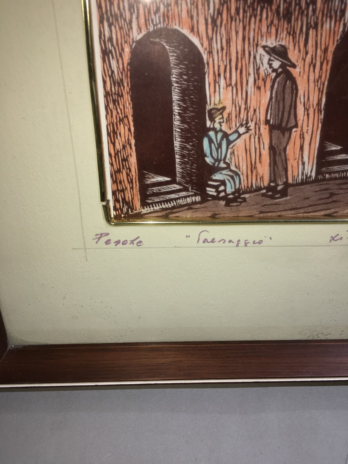 Pesche, Isernia: Veduta Popolare E Folklore   Xilografia A Colori