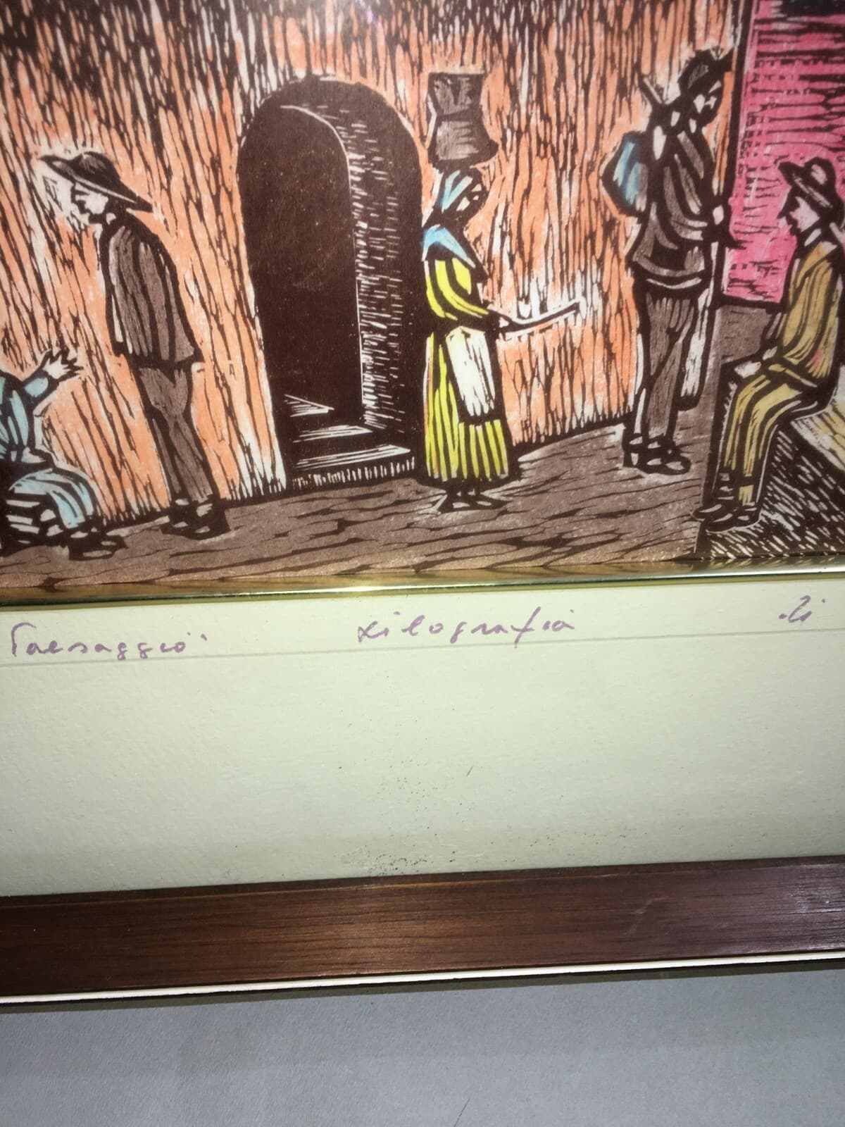 Pesche, Isernia: Veduta Popolare E Folklore   Xilografia A Colori