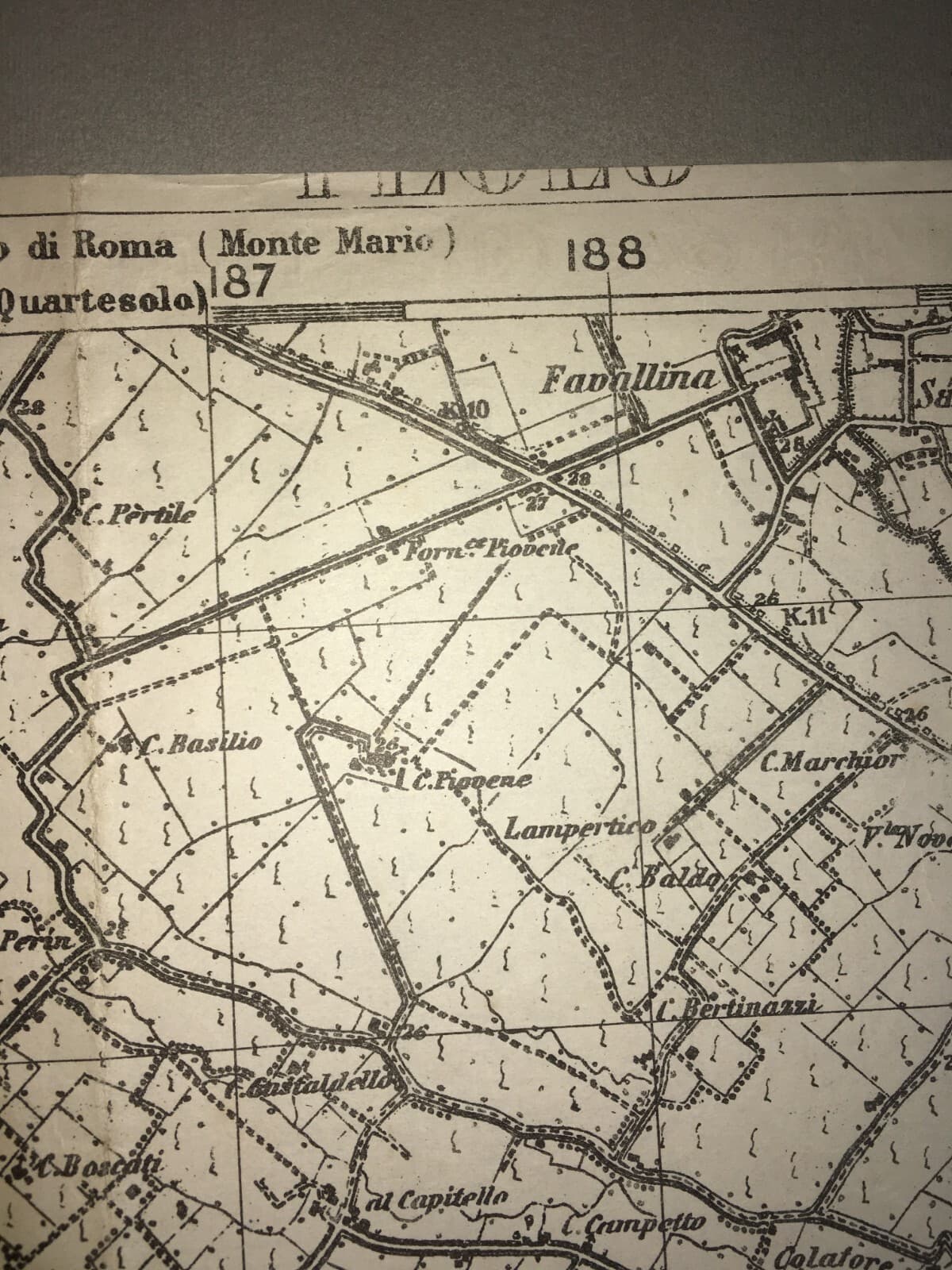 Militaria. Grande Guerra. Cartografia. Verona. Monte Obante. Vicenza. Longare. Stampa.