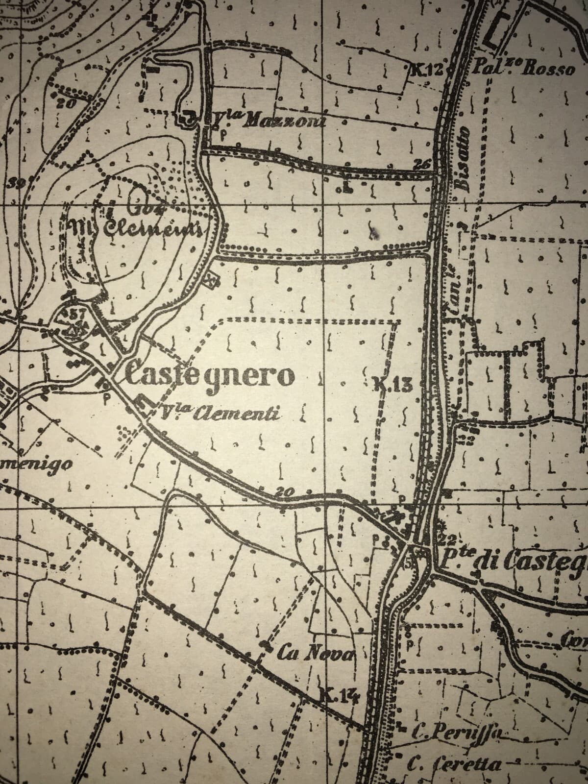 Militaria. Grande Guerra. Cartografia. Verona. Monte Obante. Vicenza. Longare. Stampa.