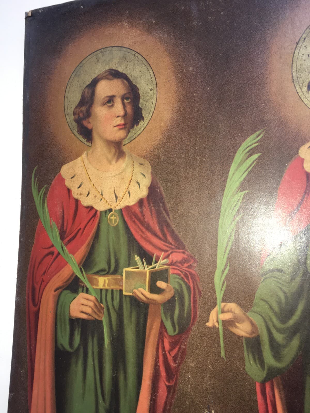 Medicina, Barbieri, Dolciaria, Arte Antica: Stampa Popolare Devozionale Dei Santi Medici