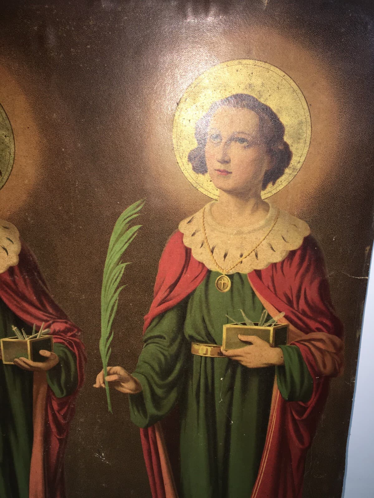 Medicina, Barbieri, Dolciaria, Arte Antica: Stampa Popolare Devozionale Dei Santi Medici