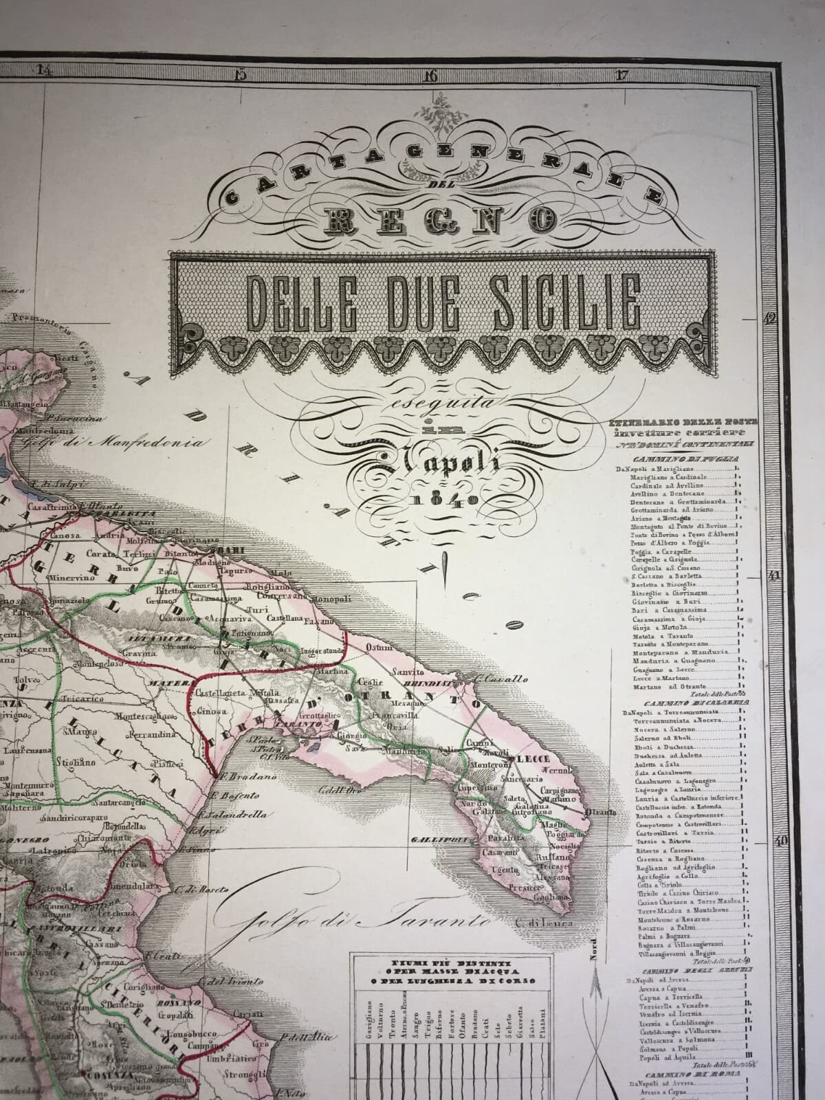 Antica Cartografia: Puglia, Calabria, Sicilia, Campania, Molise, Abruzzo E Viabilità