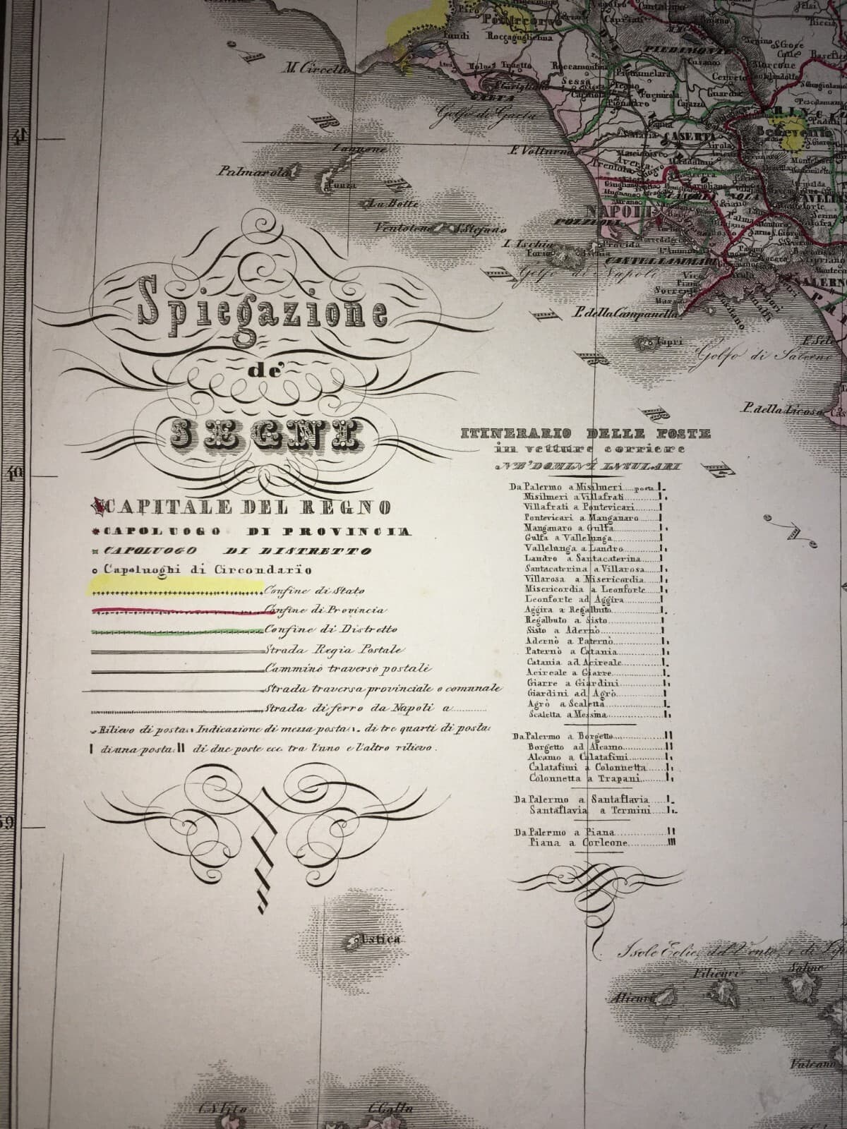 Antica Cartografia: Puglia, Calabria, Sicilia, Campania, Molise, Abruzzo E Viabilità