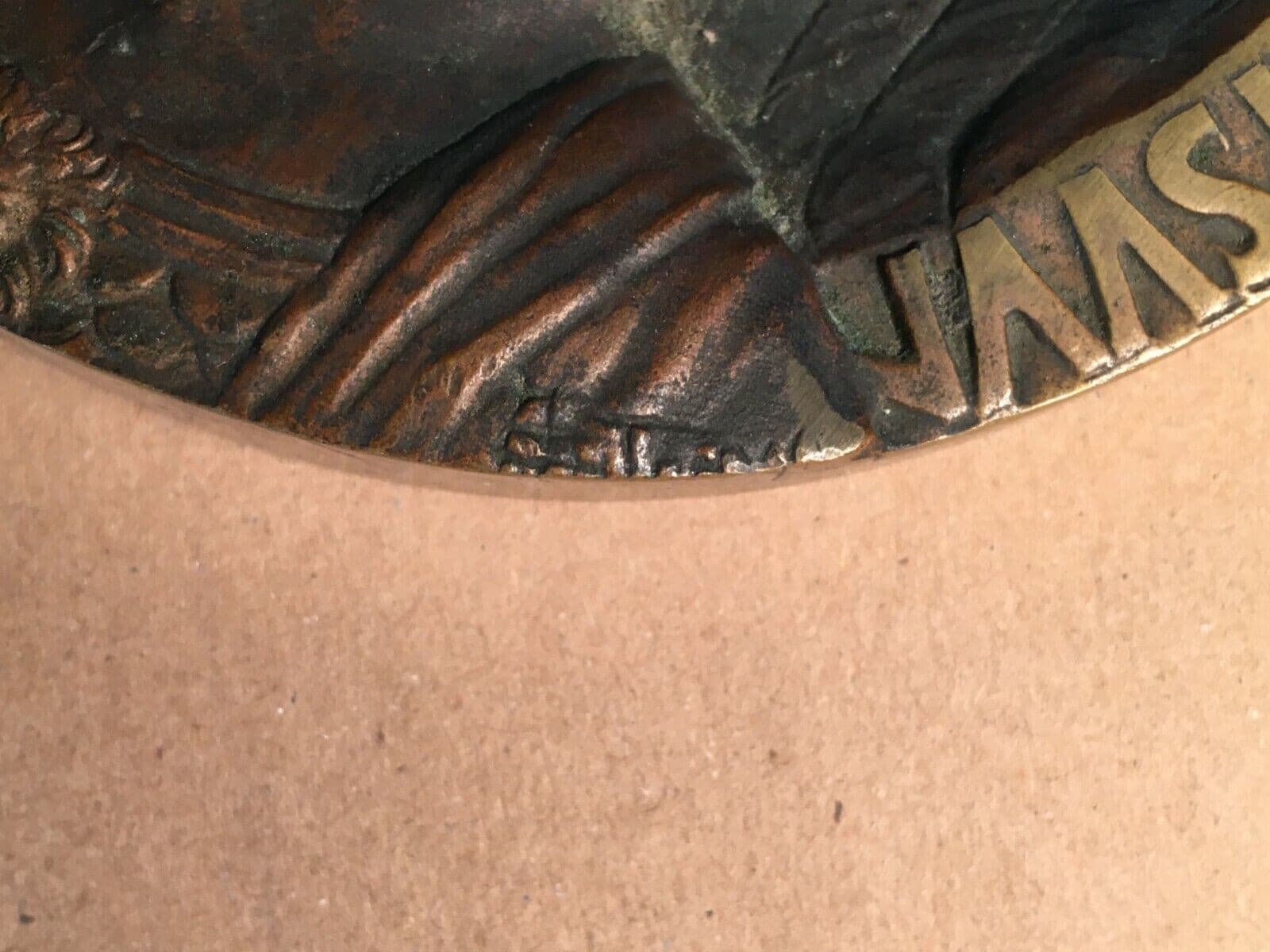 Artistica Scultura d'Epoca: Placca Decorativa, Arte, Politica, Allegorica, Simbolica