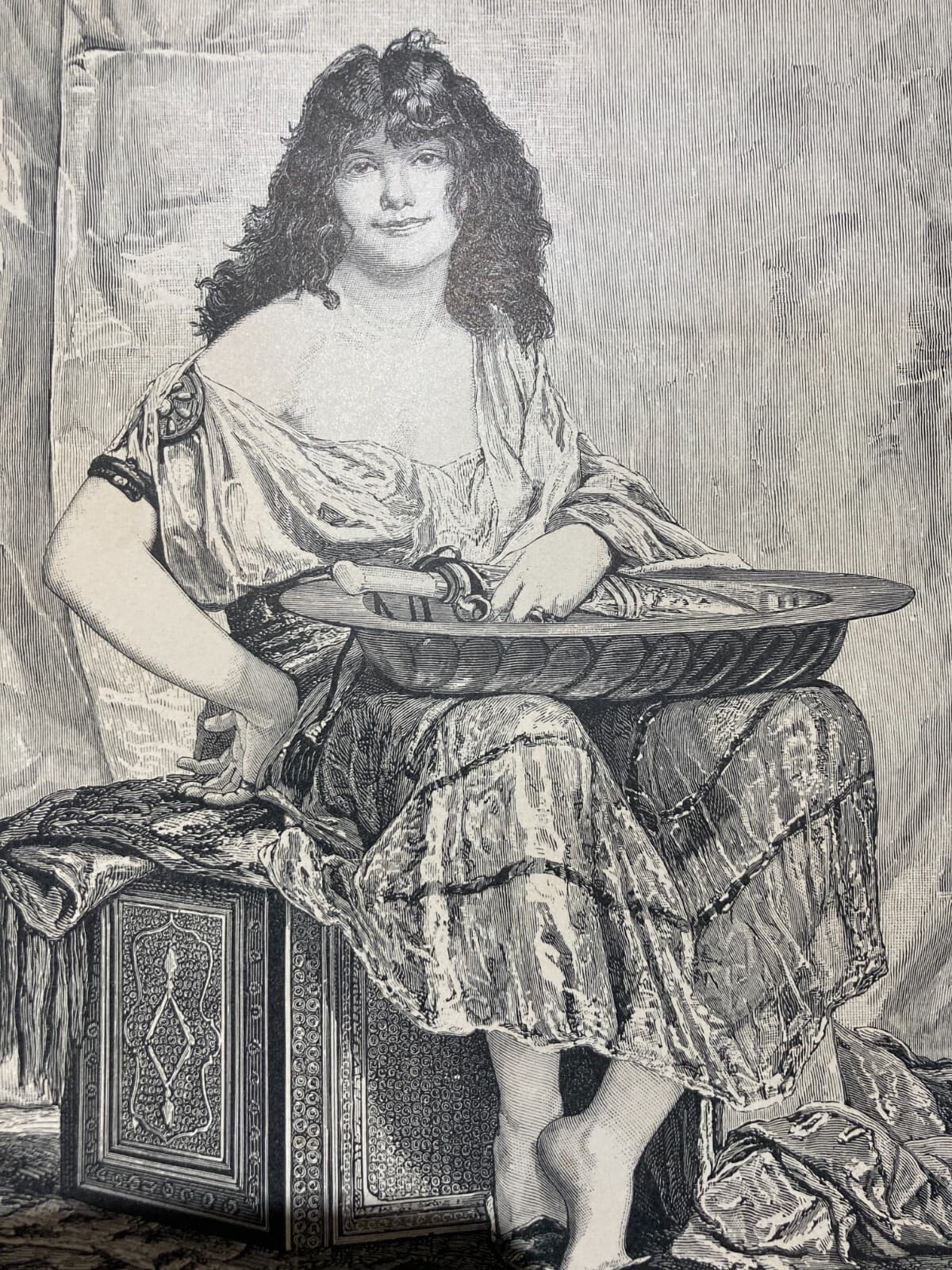 Salomè, Antica Stampa Xilografica, Artista Henri Regnault, 1891