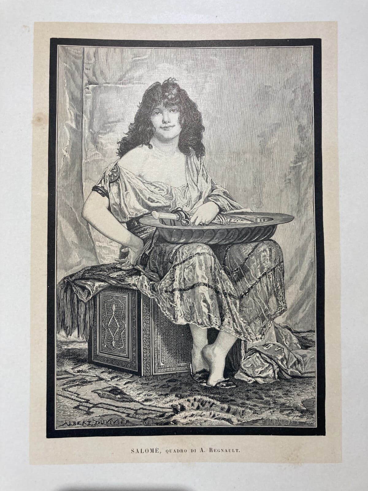 Salomè, Antica Stampa Xilografica, Artista Henri Regnault, 1891