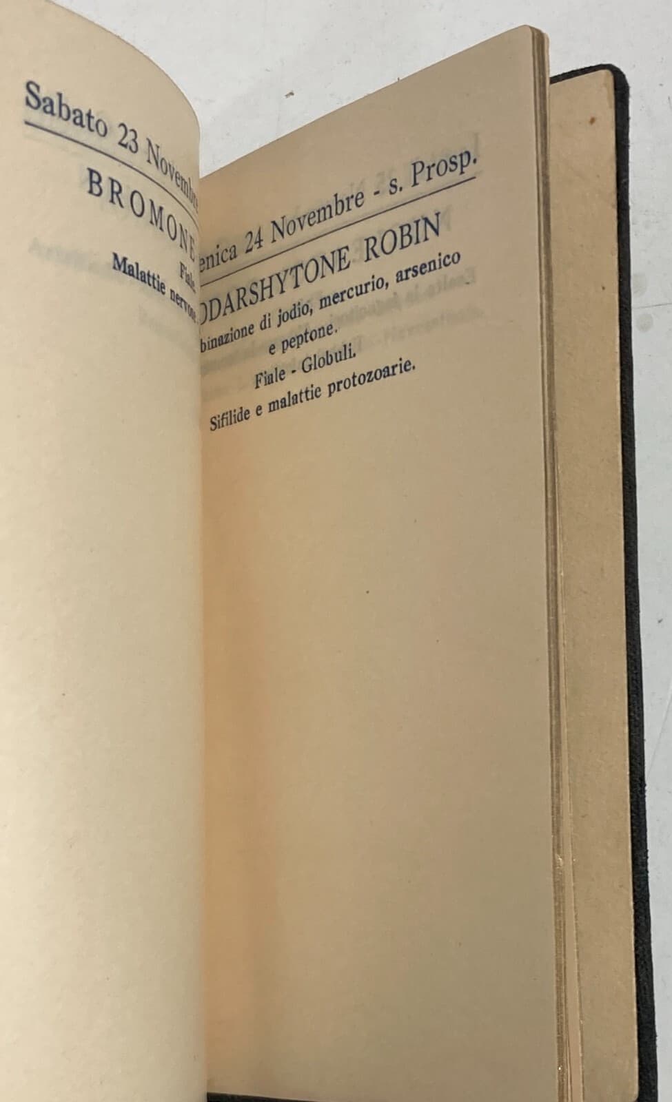 Medicina, Farmacia, Pubblicità Farmaceutica: Agendina d'Epoca Laboratori Robin Milano, 1935