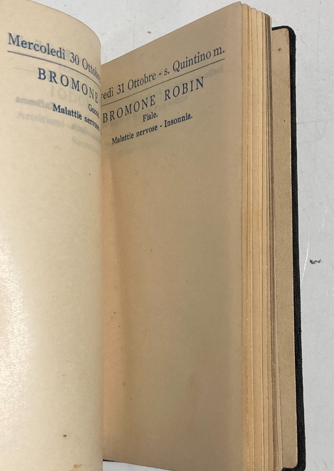 Medicina, Farmacia, Pubblicità Farmaceutica: Agendina d'Epoca Laboratori Robin Milano, 1935