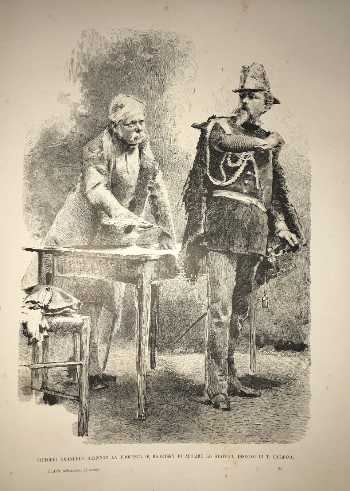 Vittorio Emanuele II E Radetsky: Abolizione Dello Statuto, Xilografia Di Tranquillo Cremona