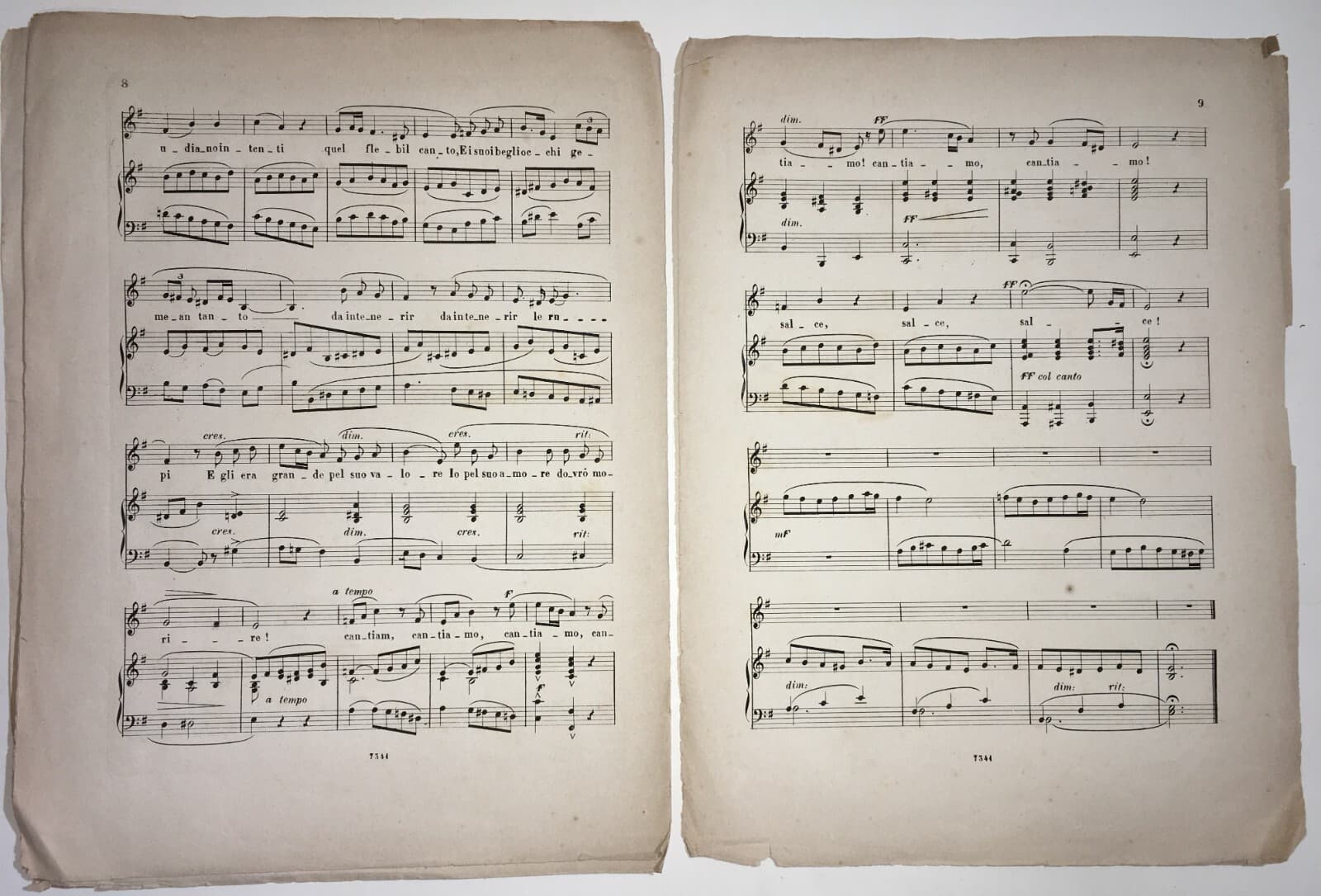 Antonio Farinelli: "Canzone Del Salice", Antico Spartito Musicale