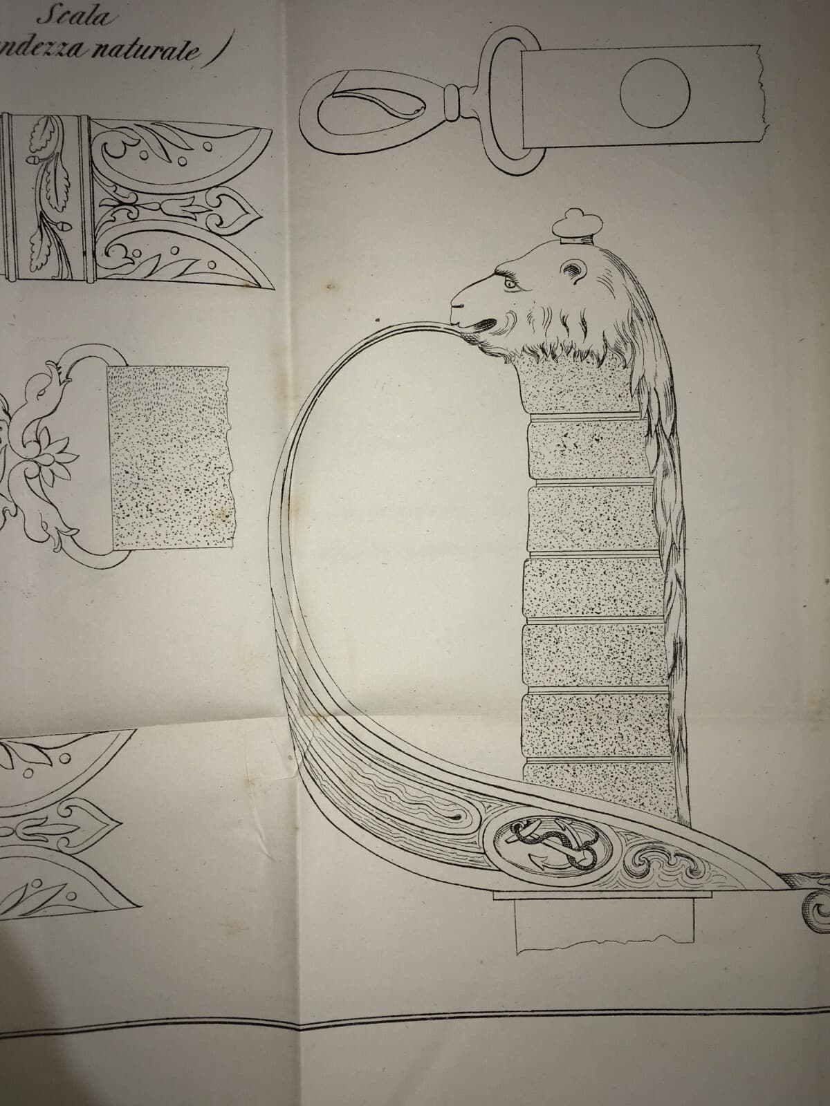 Mare, Marineria, Militaria, Uniformi, Sciabola, Cinturino, Antica Litografia, '800