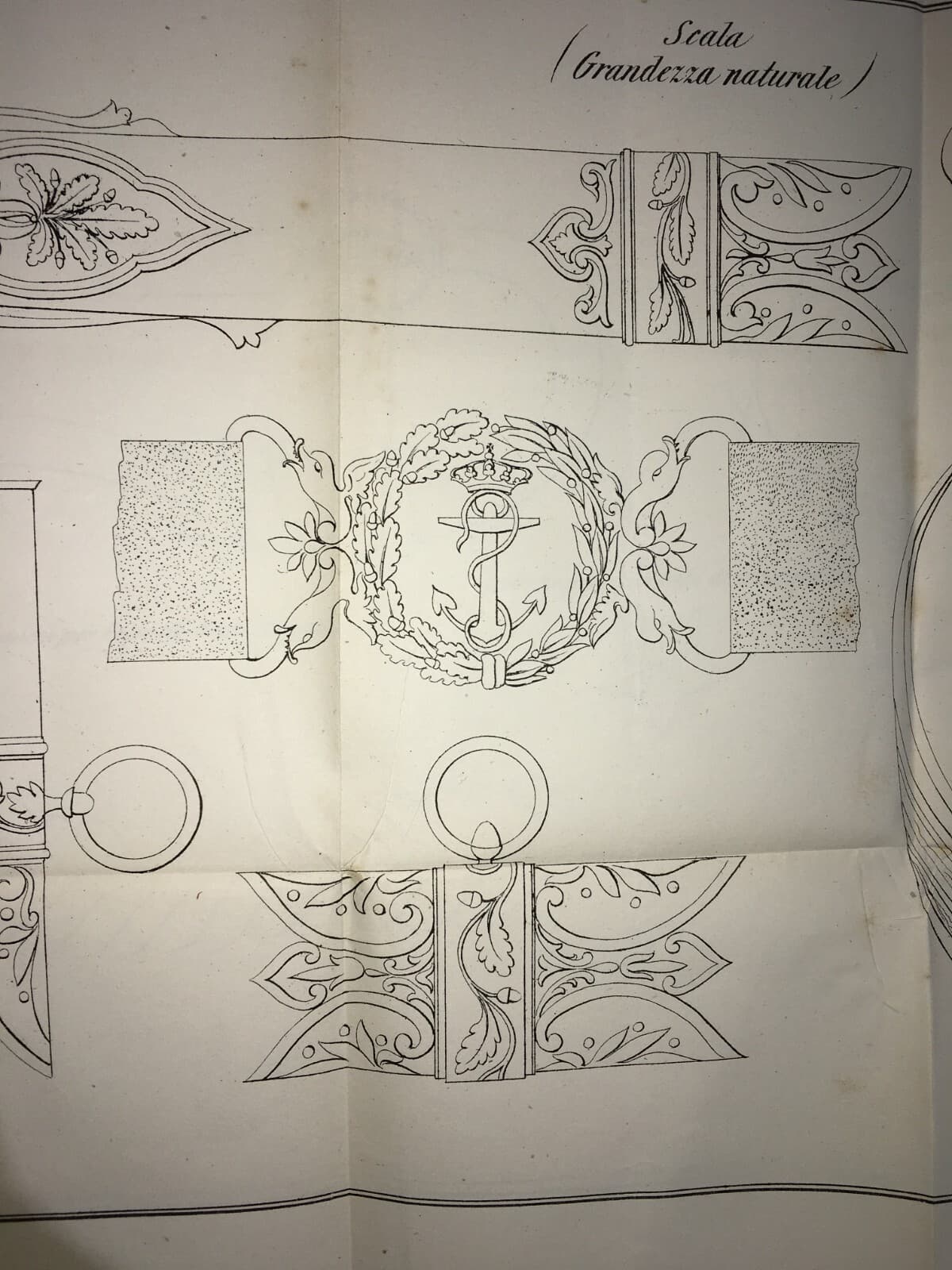 Mare, Marineria, Militaria, Uniformi, Sciabola, Cinturino, Antica Litografia, '800