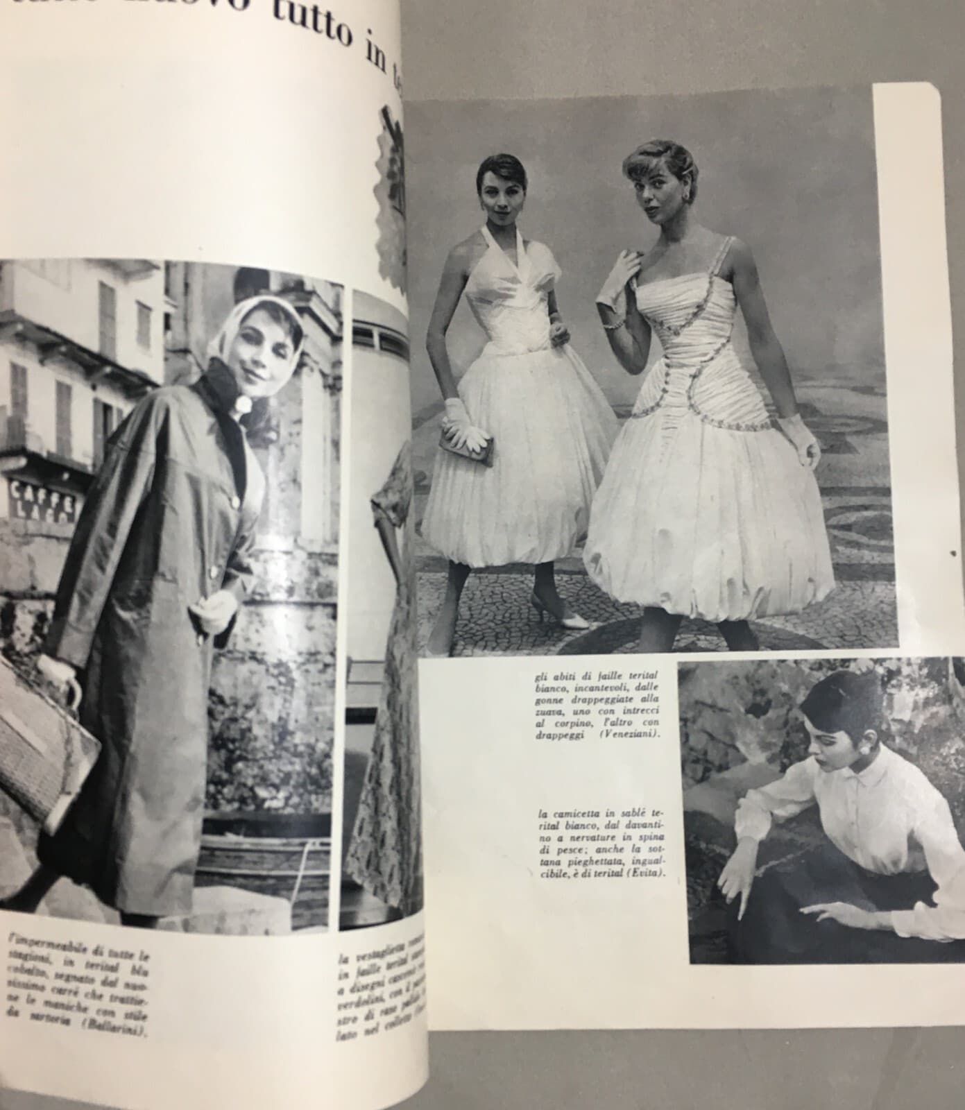 Moda Femminile, Abbigliamento, Tessuti: Rhodia, Nailon, Terital. Pubblicazione Pubblicitaria, 1957.