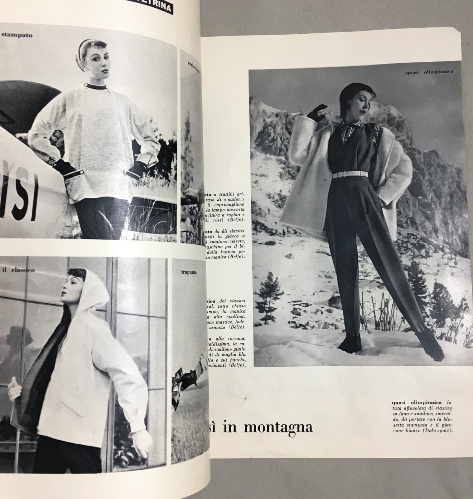 Moda Femminile, Abbigliamento, Tessuti: Rhodia, Nailon, Terital. Pubblicazione Pubblicitaria, 1957.