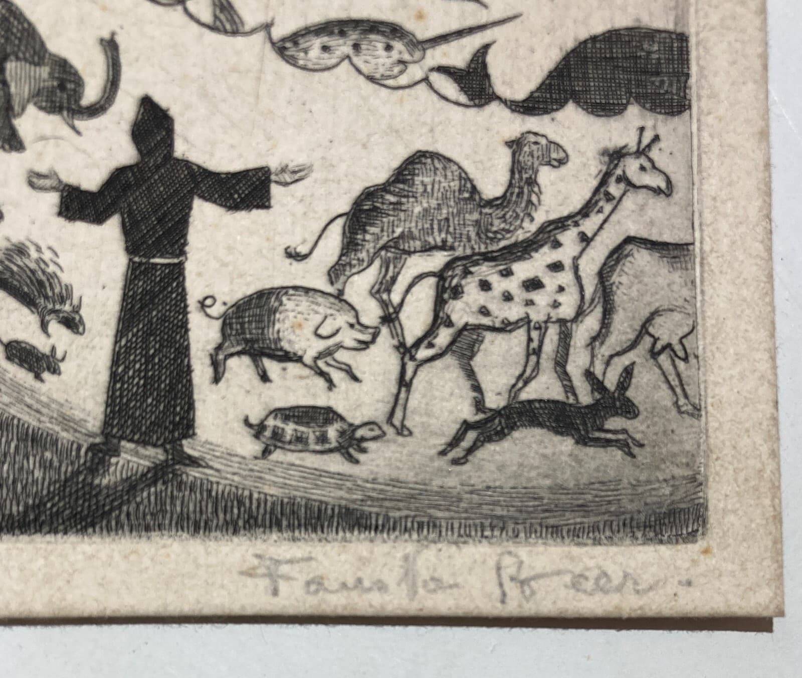 Suggestiva Grafica Artistica: Incisione Di Fausta Beer (Marche)